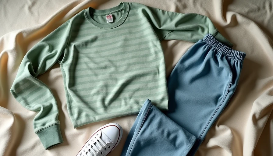 Soft striped long-sleeve tee, stretch denim joggers, and canvas sneakers showing comfortable everyday school wear