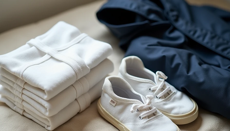 New underwear, sneakers, and rain jacket showing recommended new purchase items