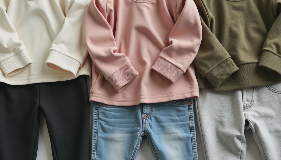 Mix-and-match kids weekend trip outfits showing versatile tops and bottoms combinations