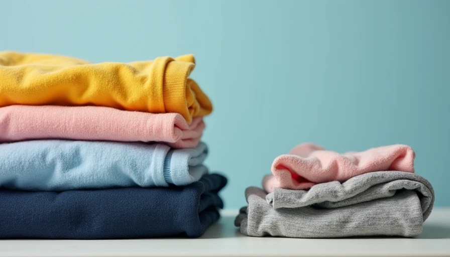 Comparison of good condition secondhand kids clothes versus worn items to avoid