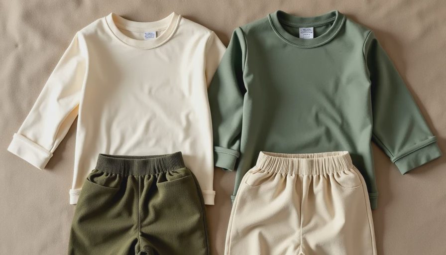 Cream and olive sibling outfit combination showing practical coordinated styling