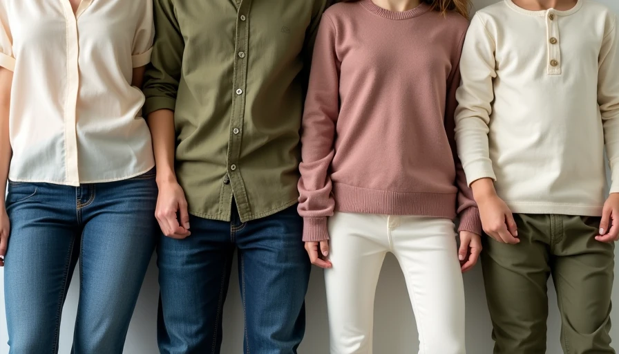 Non-matching but coordinated family outfits for natural photo looks