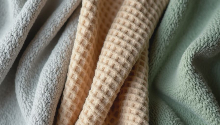 French terry, waffle knit, and brushed fleece showing durable children's clothing materials