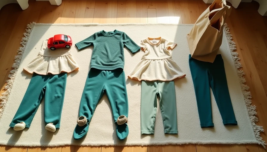 Illustration for styling kids leggings and tunics for both play and errands